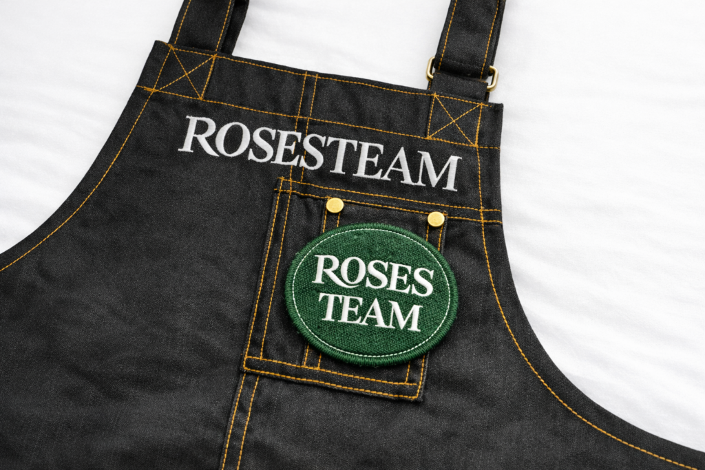 lillepoe põllede brändimine tikandiga ja logopatchidega Tallinnas